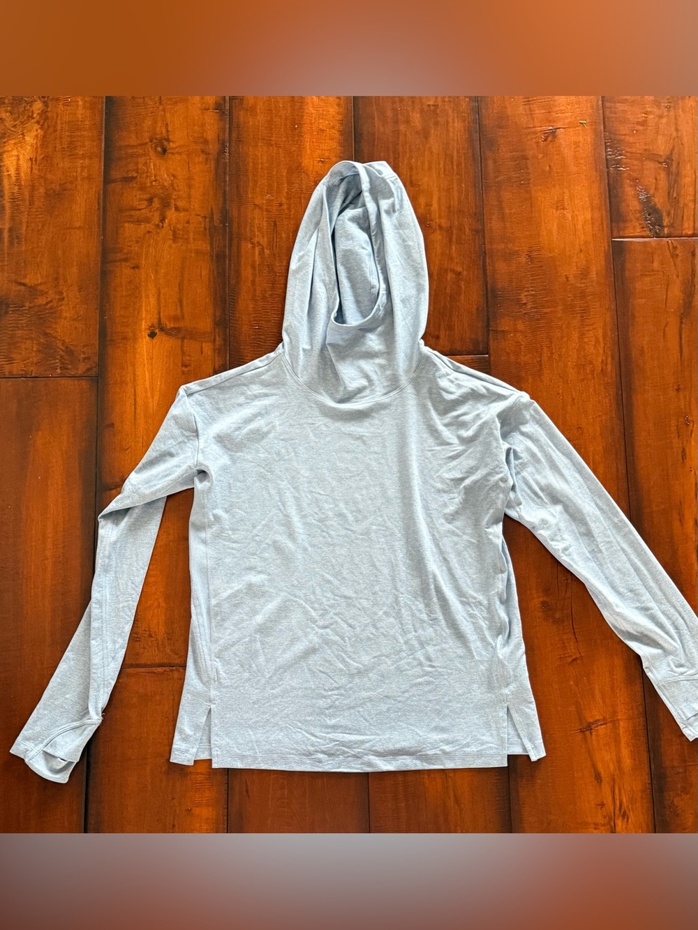 Athleta Light Blue Hooded Long-Sleeve Pullover